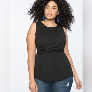 Eloquii Sleeveless Gathered Bodice Peplum Top Size 18W
